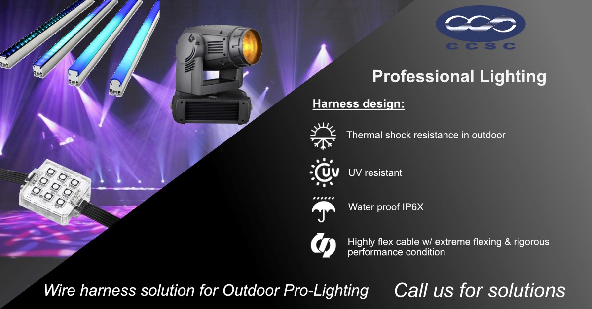Wire harness solution for Outdoor Pro-Lighting